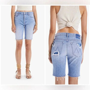 NWT Mother Denim The Trickster Denim Jean Shorts - Distressed Frayed Shorts
